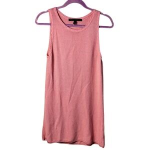 White House Black Market Knit Tank Dress Sleeveless Pink Sparkle‎ Size Medium